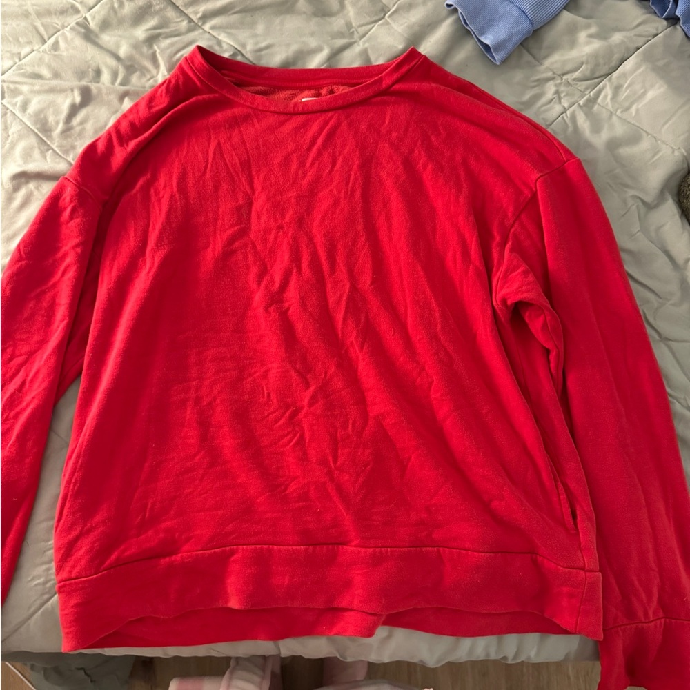 Aerie Vibrant Red Crew Neck Sweater